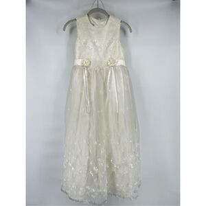 VTG Jessica McClintock Millenium 2000 Flower Girl Communion Dress Ivory Size 16
